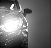 Closeup of modern car headlight